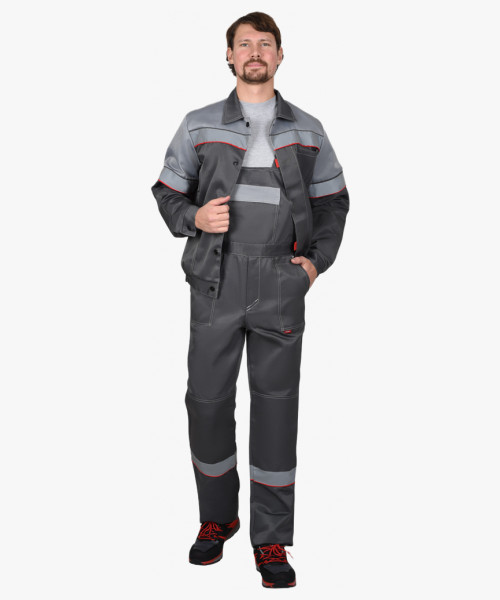 Костюм СИРИУС-ЛЕГИОНЕР куртка кор., п/к темно-серый со светло-серым и СОП