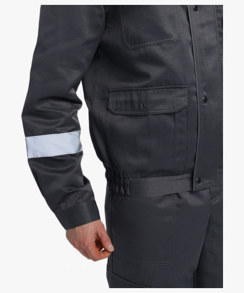 Костюм Нейч-2 СОП с капюшоном (тк.Смесовая,210) п/к, т.серый/св.серый