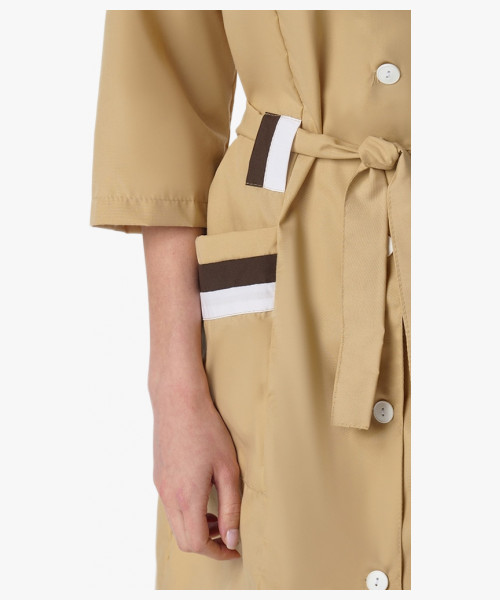 Халат женский с поясом Флора (тк.ТиСи), бежевый/коричневый