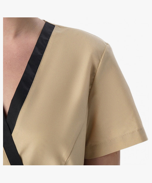 Костюм женский Симпл-001 (тк.Смесовая,120) MedLine, черный/бежевый