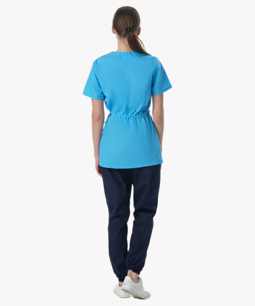 Костюм женский Симпл-001 (тк.Смесовая,120) MedLine, т.синий/голубой