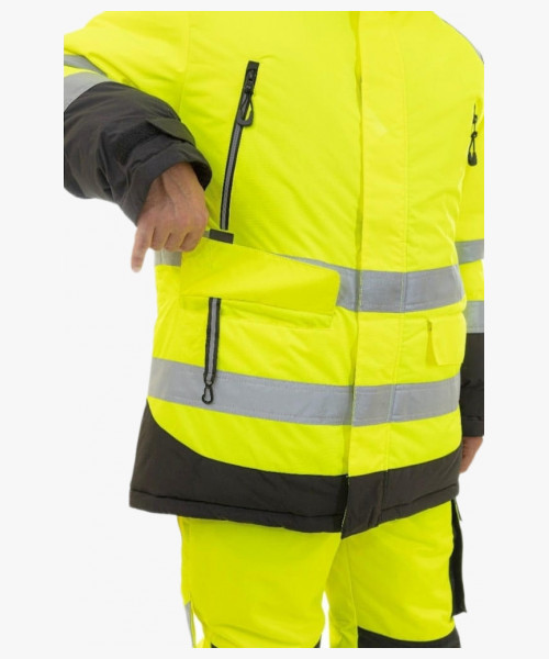 Куртка-парка сигнальная зимняя Brodeks KW217, цвет жёлтый, чёрный