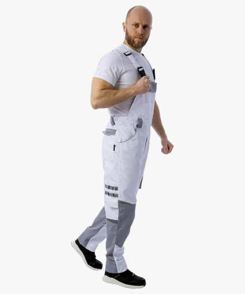 Полукомбинезон летний мужской Brodeks KS402, цвет белый, серый