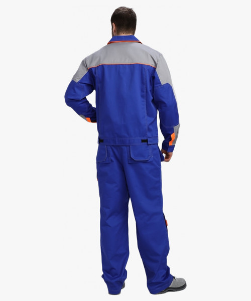 Костюм Союз-Профессионал-1 CH МВО (тк.Смесовая,240) брюки, васильковый/св.серый/оранжевый