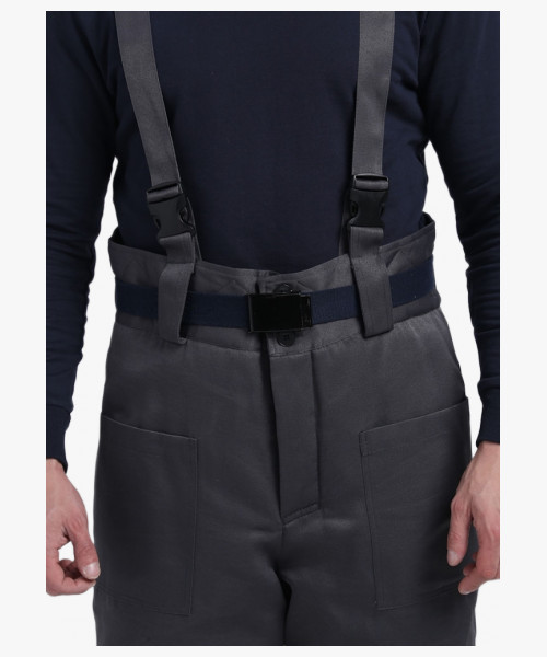 Костюм зимний Труженик-Ультра СОП (тк.Смесовая,210) брюки, т.серый/оранжевый