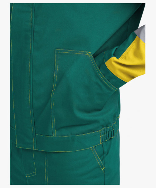 Костюм Бриготек-1 СОП (тк.Смесовая,260) брюки, зеленый/желтый