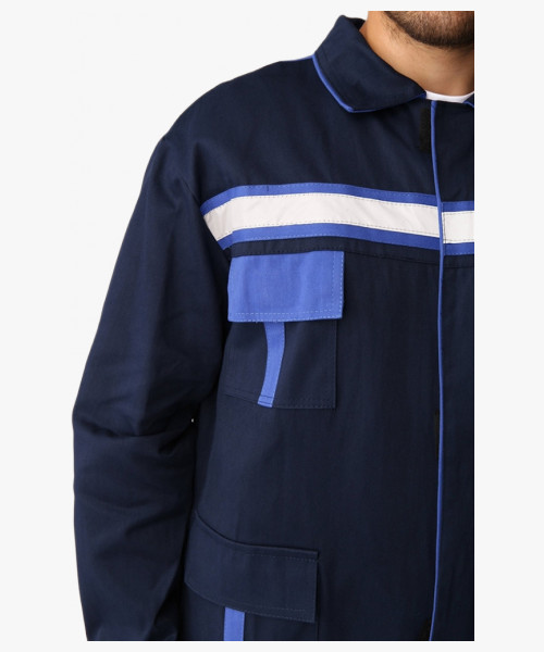 Костюм для ИТР (тк.Саржа,250) п/к, т.синий/васильковый