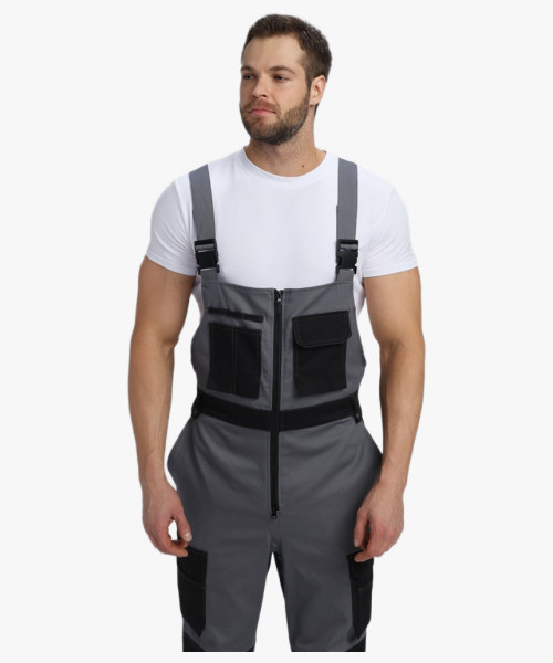 Полукомбинезон Милан NEW CH МВО (тк.Смесовая,270), т.серый/черный