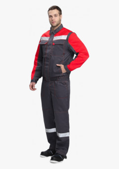 Костюм Сфера NEW (тк.Смесовая,210) п/к, т.серый/красный