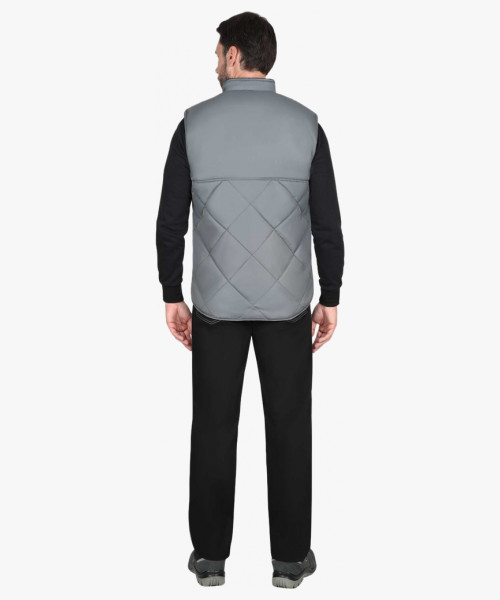 Жилет СИРИУС-ЕВРОПА удлиненный (на подкладке флис черный) графит