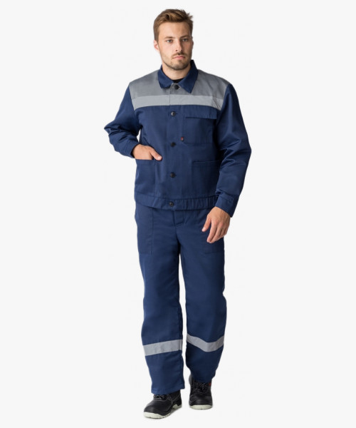Костюм Труженик-2 СОП (тк.Смесовая,210) п/к, т.синий/серый