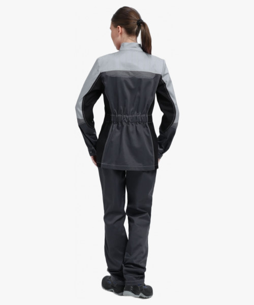 Костюм женский Вектрон-1 У. (тк.Смесовая,240) брюки, т.серый/св.серый/черный