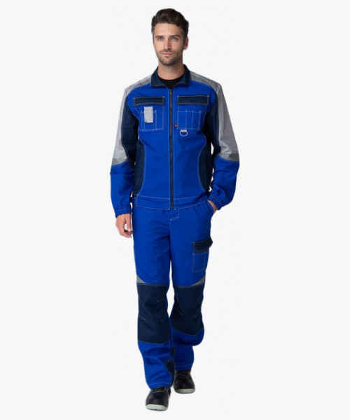 Костюм Вектрон-2 (тк.Смесовая,240) п/к, васильковый/т.синий/серый