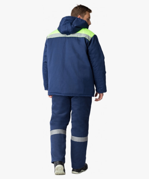 Куртка зимняя Экспертный-Люкс NEW (Смесовая, 210), темно-синий/лимонный