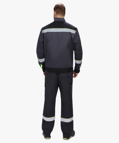 Костюм Ховард-1 (тк.Смесовая,240) брюки, т.серый/черный/лимонный