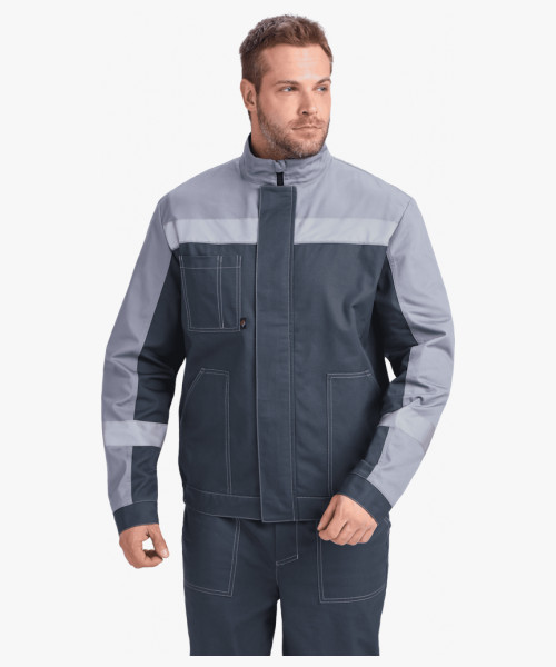 Костюм Бриготек-1 СОП (тк.Смесовая,260) брюки, т.серый/св.серый