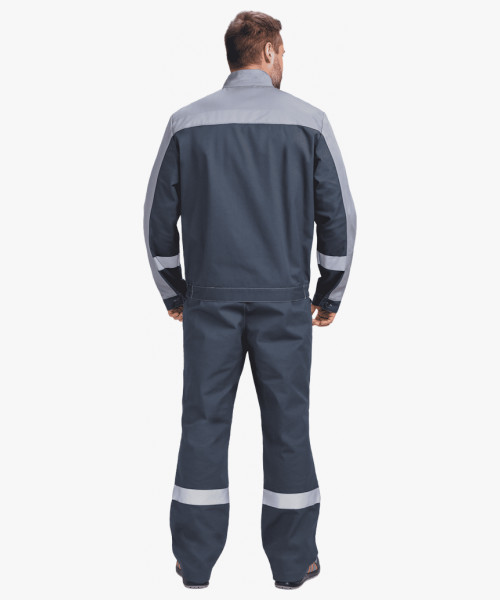 Костюм Бриготек-1 СОП (тк.Смесовая,260) брюки, т.серый/св.серый