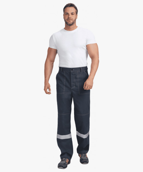 Костюм Бриготек-1 СОП (тк.Смесовая,260) брюки, т.серый/св.серый