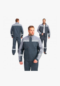 Костюм Бриготек-1 СОП (тк.Смесовая,260) брюки, т.серый/св.серый