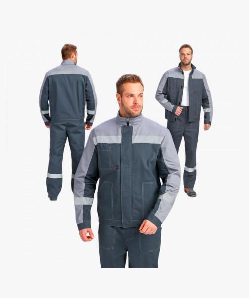 Костюм Бриготек-1 СОП (тк.Смесовая,260) брюки, т.серый/св.серый