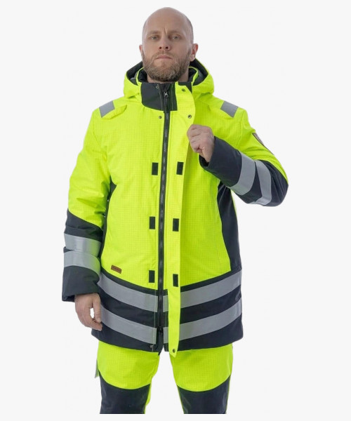 Куртка-парка мультизащитная зимняя Brodeks MW29-83В, цвет жёлтый, чёрный