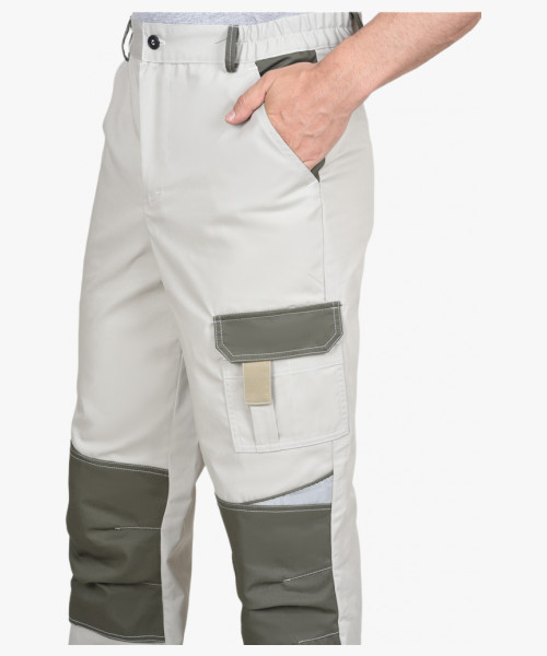 Костюм СИРИУС-КАСПИЙ куртка, брюки, молочный с оливой, песочным и СОП