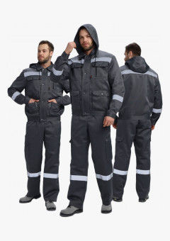 Костюм Нейч-2 СОП с капюшоном К. (тк.Смесовая,210) п/к, т.серый/св.серый
