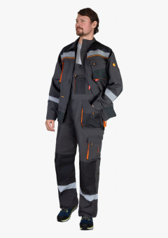 Костюм СИРИУС-СПБ куртка, п/к, темно-серый с черным и СОП