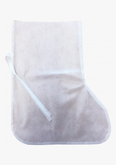 Бахилы высокие из спанбонда на завязках 40 гр/м2 белый/голубой (10 пар)