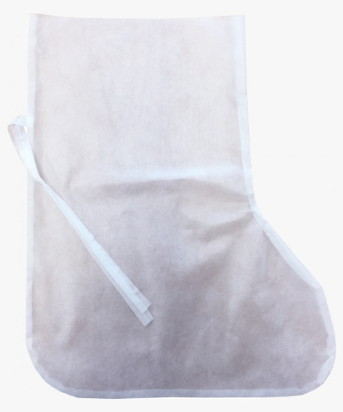 Бахилы высокие из спанбонда на завязках 40 гр/м2 белый/голубой (10 пар)