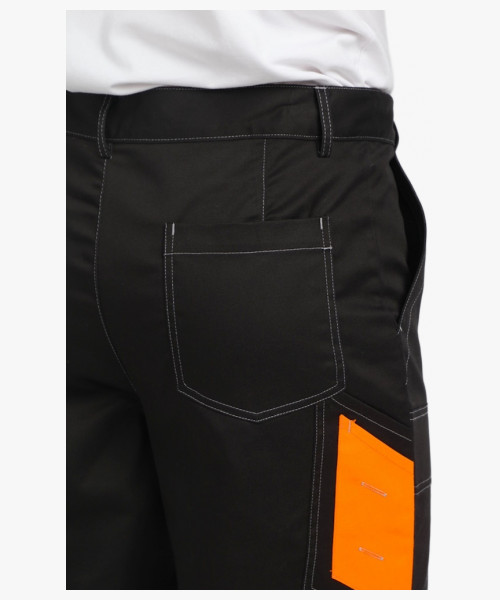 Костюм Виват-1 Премиум CH МВО (тк.Смесовая,240) брюки, черный/оранжевый