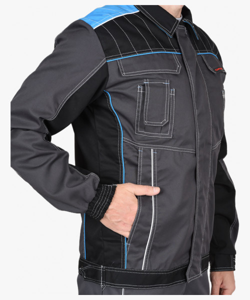 Костюм мужской летний СИРИУС-ПРЕСТИЖ куртка, п/к, серый, голубой