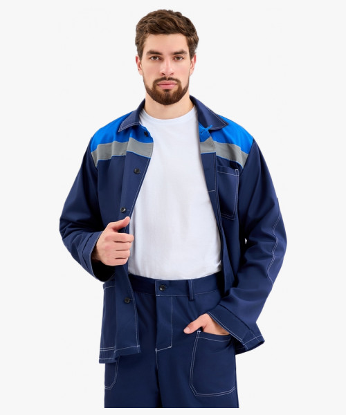 Костюм Техник СОП (тк.Саржа,250) брюки, т.синий/васильковый