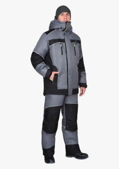 Костюм СИРИУС-АРКТИКА зимний, куртка дл., брюки, средне-серый с черным