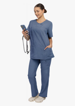 Костюм женский Л-535, блуза, брюки, синий