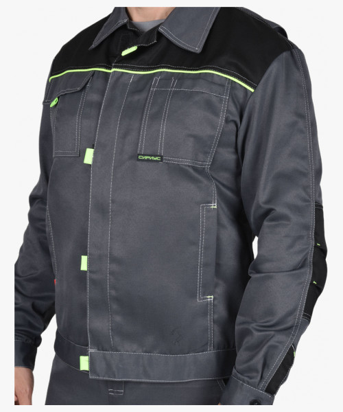 Костюм СИРИУС-ФАВОРИТ куртка, п/к т.серый с черным