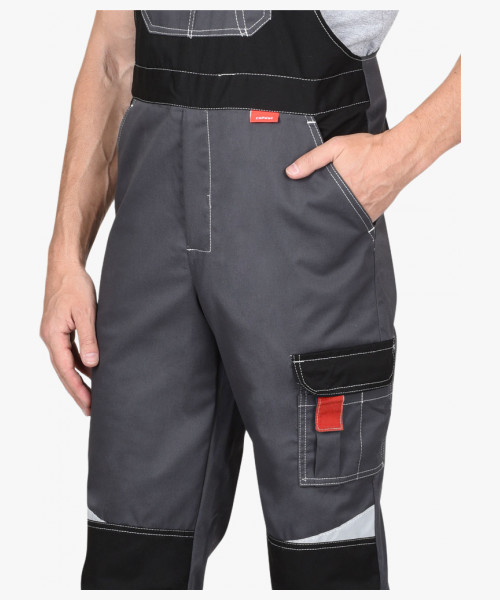 Полукомбинезон СИРИУС-ФАВОРИТ-МЕГА серый с красным, черным и СОП