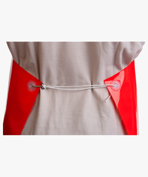 Фартук полиуретановый ЛАРИПОЛ уплотненный красный, толщина 0,3мм,р.90см х115см(ФАР013)(х12)