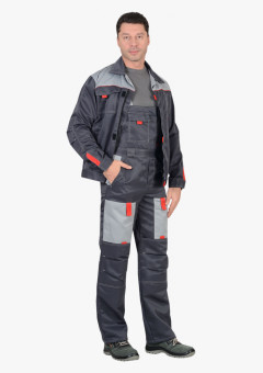 Костюм мужской СИРИУС-ФАВОРИТ куртка, п/к, т.серый со св.серым