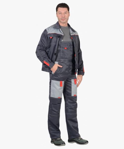 Костюм мужской СИРИУС-ФАВОРИТ куртка, п/к, т.серый со св.серым