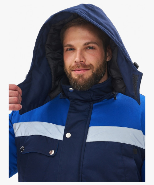 Костюм зимний Сибер-Премиум СОП IMP (тк.Смесовая,240) п/к, т.синий/васильковый