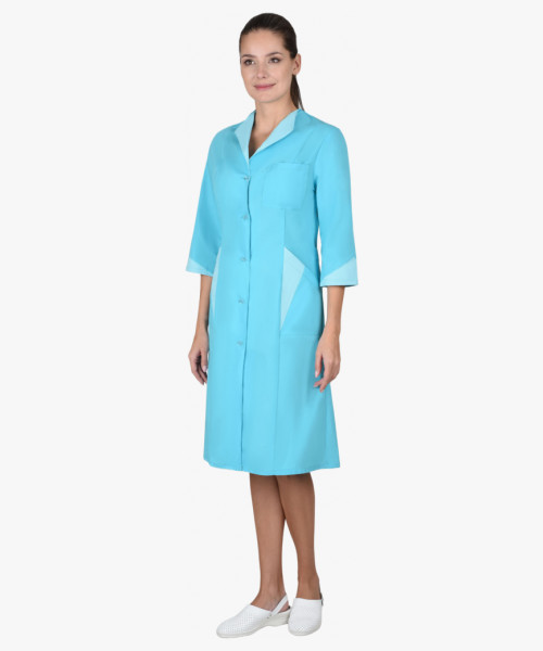 Халат СИРИУС-МАРЛЕН женский бирюзовый со светло-бирюзовым