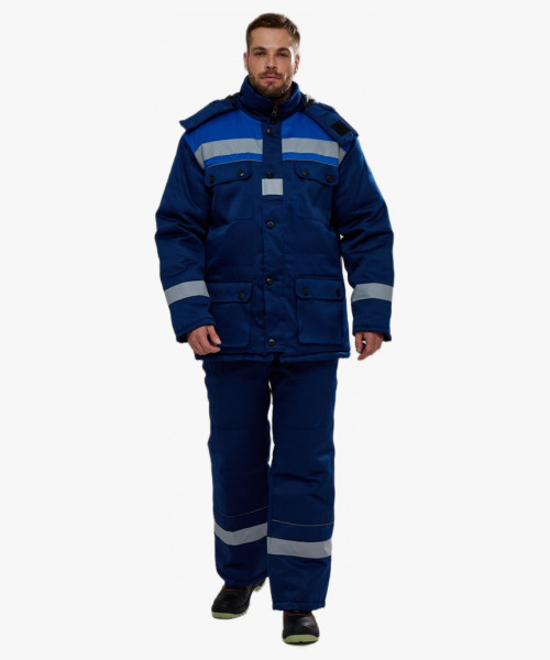 Костюм зимний Буря (тк.Смесовая,210) п/к, т.синий/васильковый