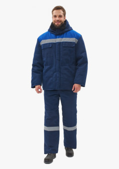Костюм зимний Легион-К (тк.Смесовая,210) брюки, т.синий/васильковый