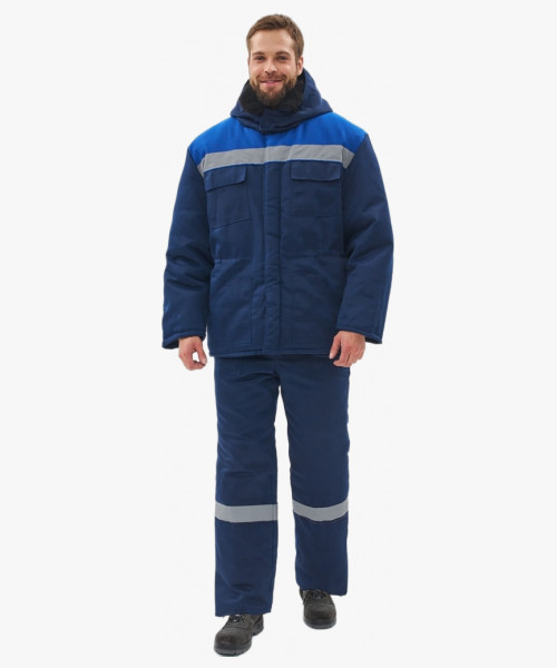 Костюм зимний Легион-К (тк.Смесовая,210) брюки, т.синий/васильковый