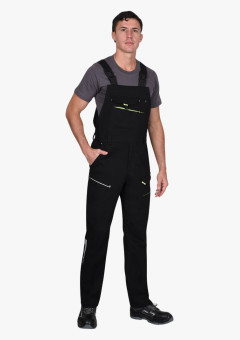 Полукомбинезон мужской летний СИРИУС-ДЕКСТЕР черный с лимонной отделкой, тк. стрейч с ВО