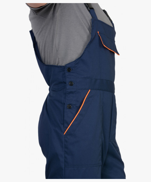 Костюм СИРИУС-МАСТЕР летний: куртка, полукомбинезон, темно-синий с оранжевой отделкой