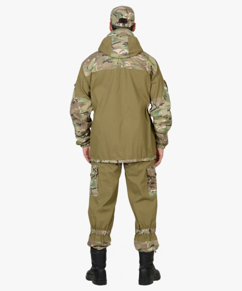 Костюм СИРИУС-ГОРКА куртка, брюки, помочи (полотно палаточное), хаки, отделка КМФ Мультикам