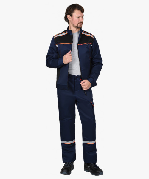 Костюм СИРИУС-ПРАКТИК куртка, брюки, темно-синий с черным и СОП