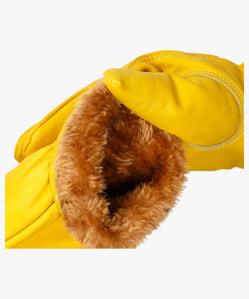 Force GOLD Zima Перчатки цельнокожаные желтого цвета, утеплитель мутон